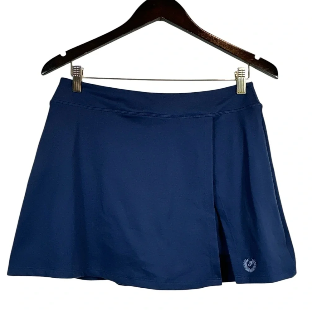 PINK Victorias Secret Midnight Navy Blue Ultimate Wrap Skort Size Large NWT